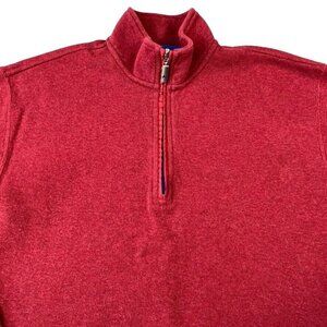 ORVIS Mens‎ 1/4 Zip Pullover Sweater Size Medium Red Long Sleeve Outdoor Casual